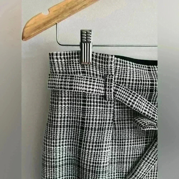 NWT Max Studio Women’s Grey Plaid Belted Skirt Work Office Preppy Prep Medium - Picture 4 of 10